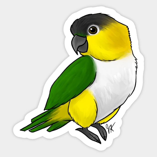 Bird - Caique - Black-Headded Parrot Sticker by Jen's Dogs Custom Gifts and Designs